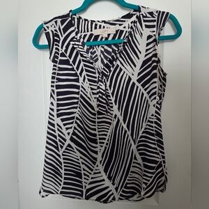 LOFT women's petite (XSP) palm leaf print sleeveless blouse